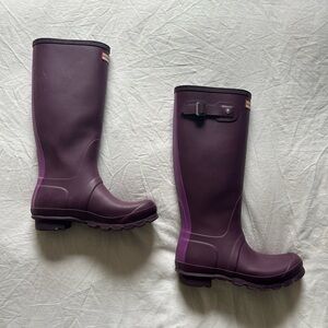 🎀Hunter Women's Dark Purple Rain Boots